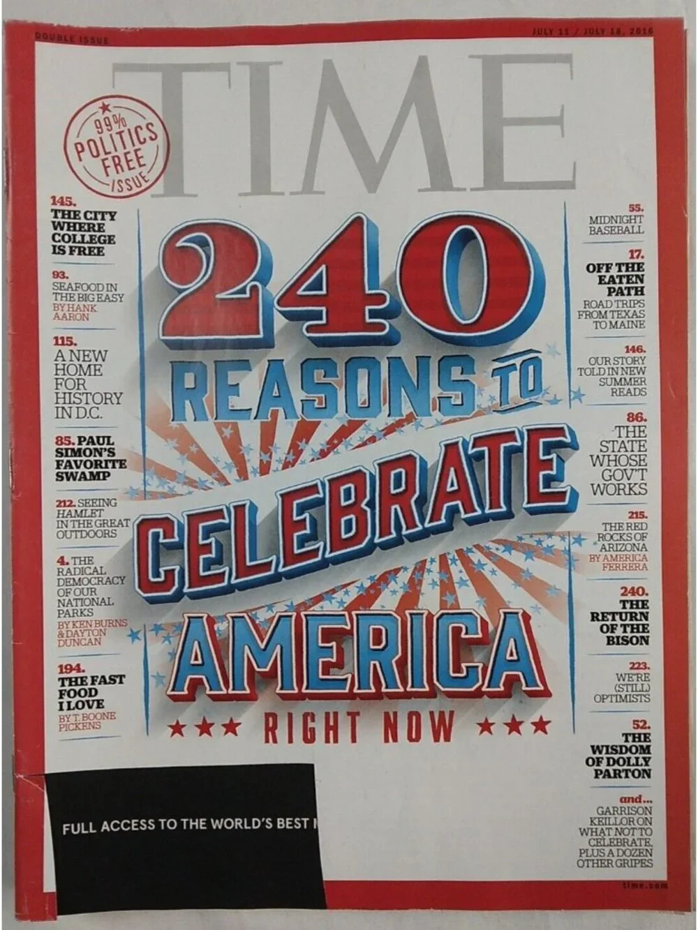Lot Of 8 TIME Magazines 2016-2017-2020 Celebrate America Excercise Cure Politics